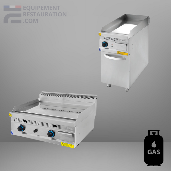 Plaque de cuisson lisse chromée à gaz