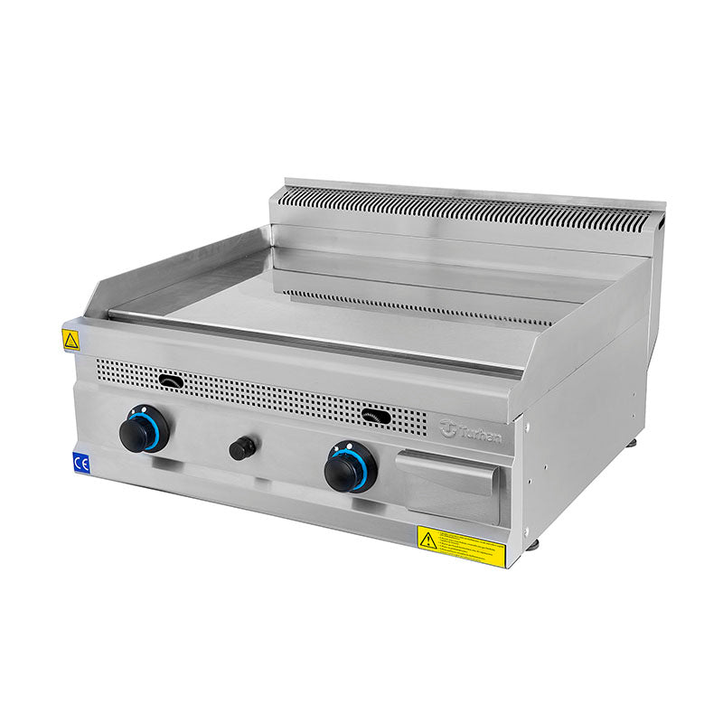 Plancha de table à gaz TC.6IGK800-DUZ-DG en acier inoxydable robuste pour cuisines professionnelles.