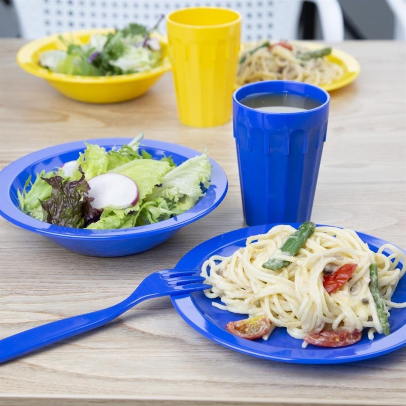 Assiettes en polypropylène Olympia Kristallon bleues 230mm (lot de 12) - EQUIPEMENT RESTAURATION 