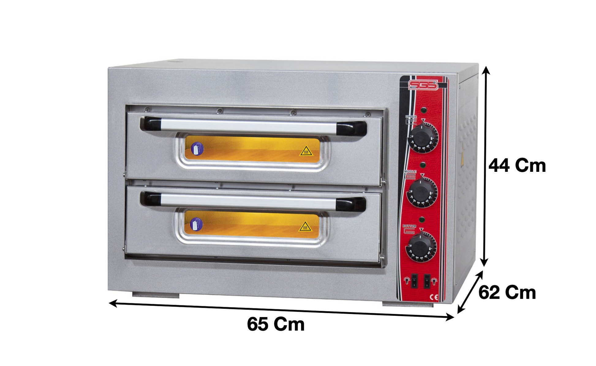 Four à pizza mini 2 pizzas – 2 Niveaux | Marque: SGS PO/4040 FR - EQUIPEMENT RESTAURATION 