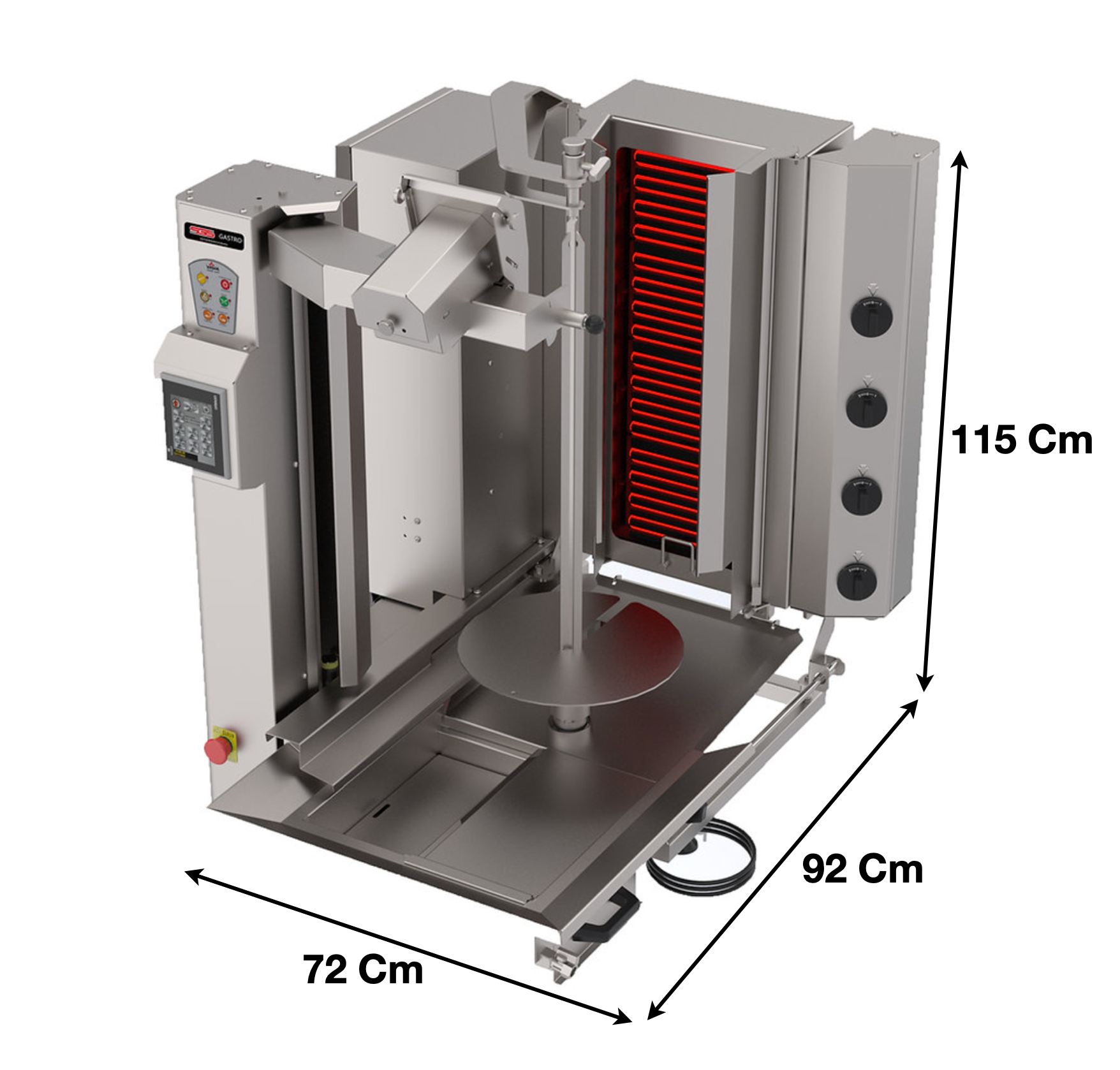 Machine à kebab 4 Zones ELEC – AUTOMATIQUE Série ECO | SGSADRC14E - EQUIPEMENT RESTAURATION 