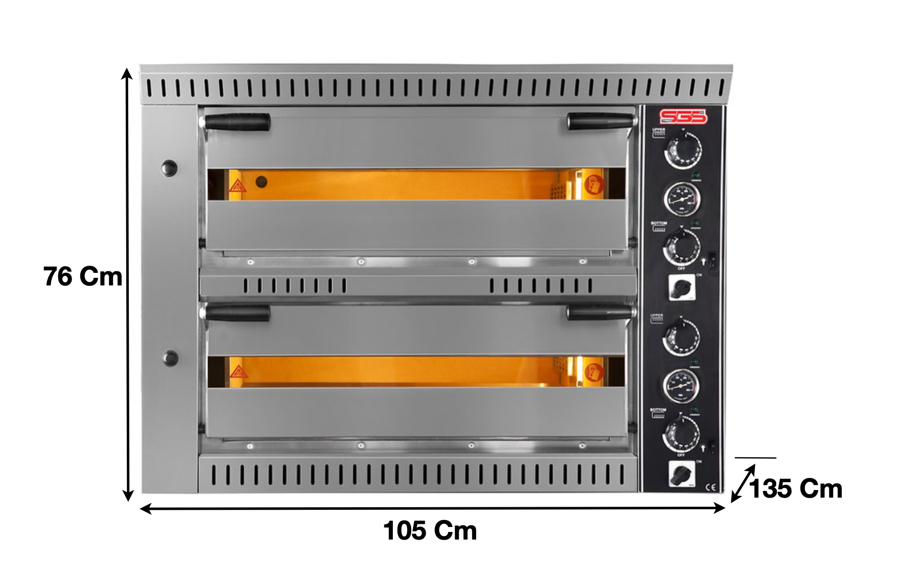 Four à pizza 6+6 pizzas 2 niveaux | Marque: SGS PO70105DE - EQUIPEMENT RESTAURATION 