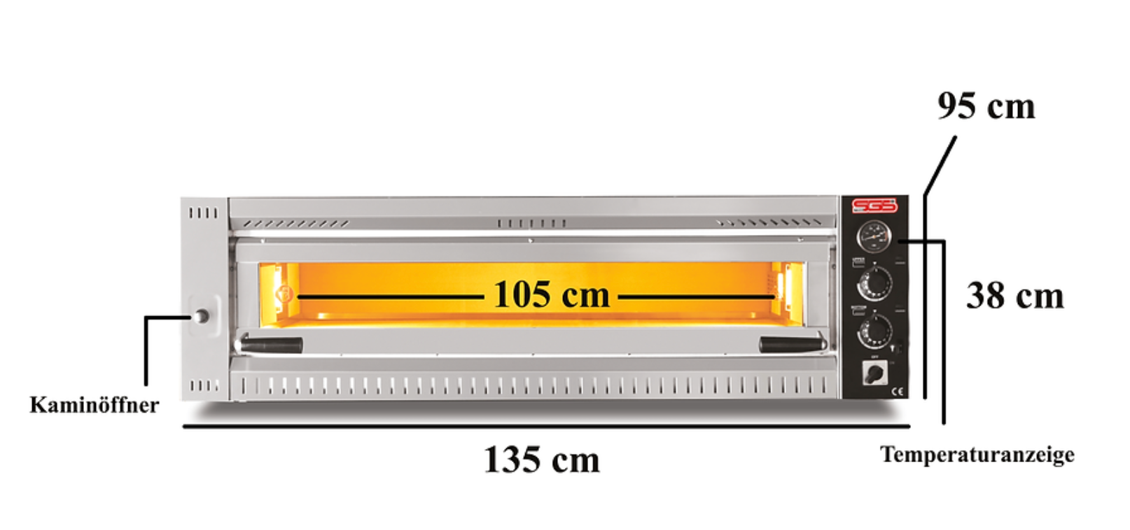 Four à pizza 6 pizzas 1 niveau – Version Entièrement Réfractaire | Marque: SGS PO 10570/T - EQUIPEMENT RESTAURATION 