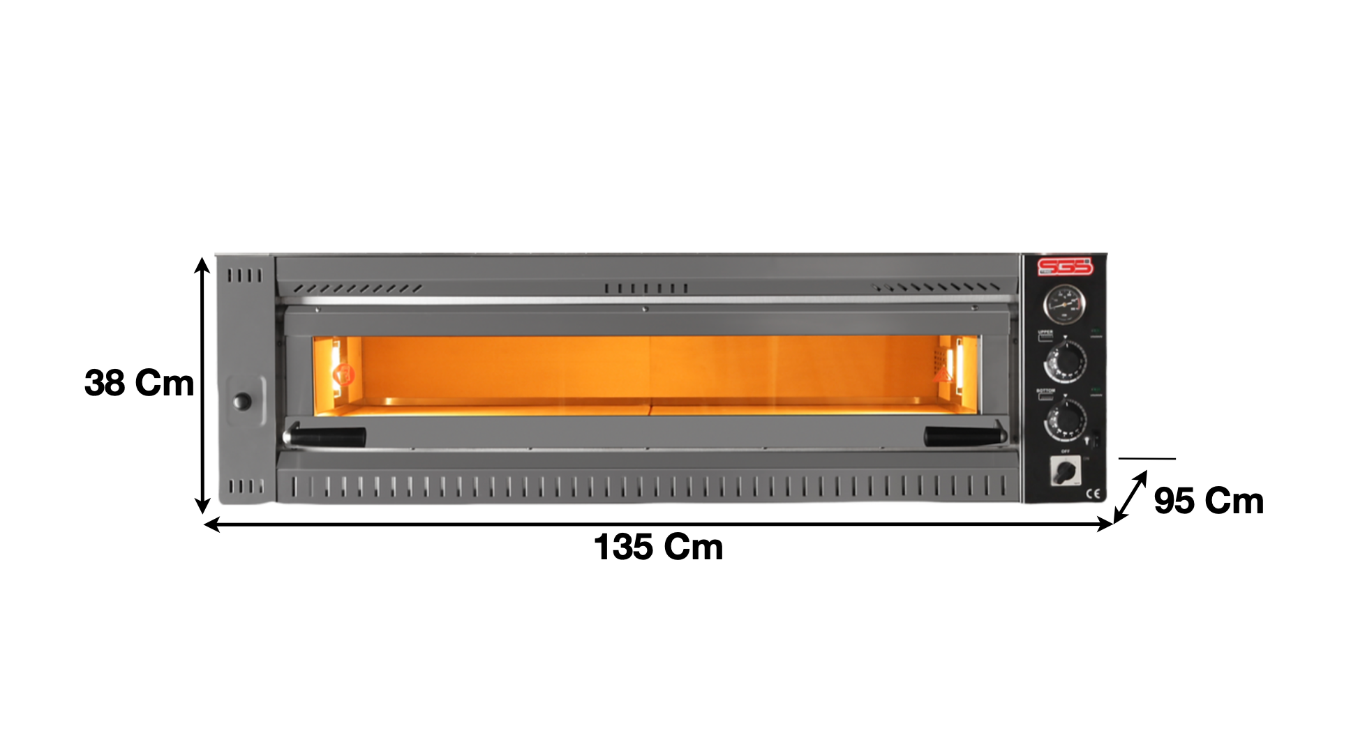 Four à pizza 6 pizzas 1 niveau – Version Entièrement Réfractaire | Marque: SGS PO 10570/T - EQUIPEMENT RESTAURATION 