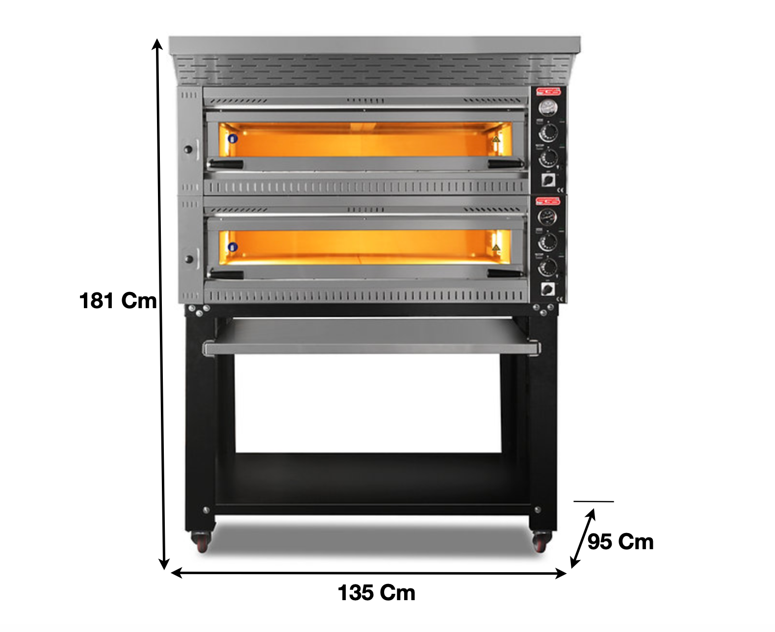 Four à pizza 6+6 pizzas 2 niveaux | Marque: SGS PO70105DESUP - EQUIPEMENT RESTAURATION 