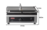 Machine à panini XL – Rainurée/Lisse - Marque: SGS GASTRO | TG-2745-E/G - EQUIPEMENT RESTAURATION 