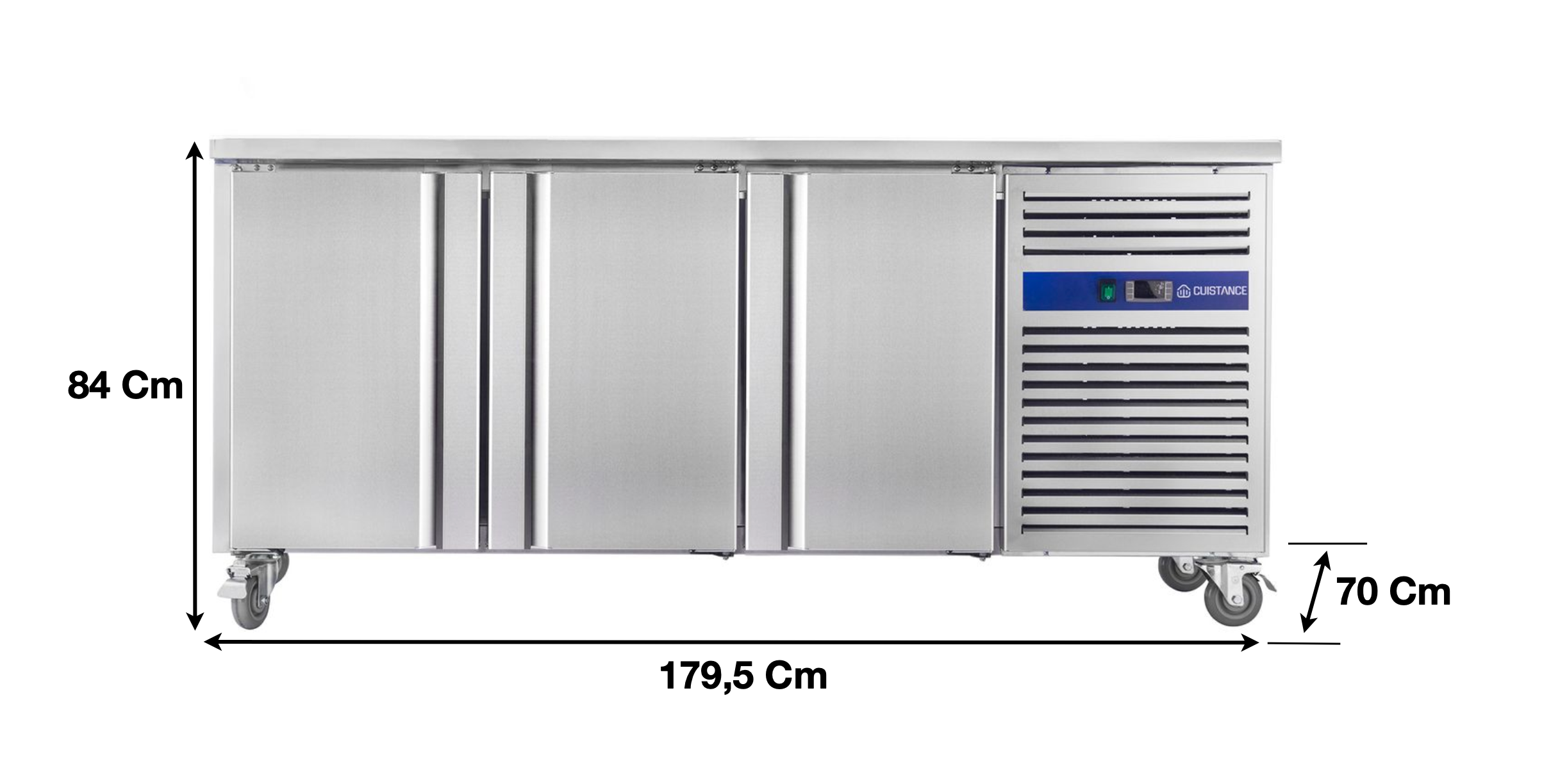 Meuble table congélateur – 3 portes pleines GN1/1 | CUIST GN3100BT - EQUIPEMENT RESTAURATION 