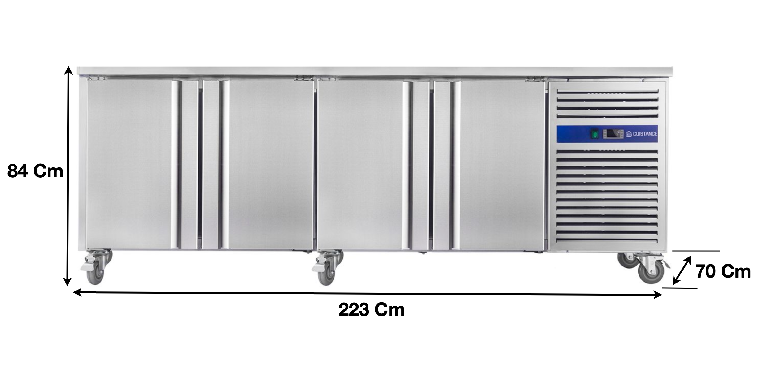 Meuble table congélateur – 4 portes pleines GN1/1 | CUIST GN4100BT - EQUIPEMENT RESTAURATION 