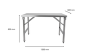 Table inox pliable 1200 x 600 x 850 mm | CUIST STTFD126 - EQUIPEMENT RESTAURATION 