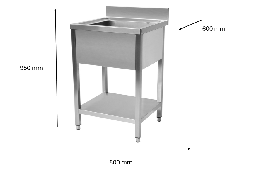Plonge en inox 800 x 600 x 950 mm | CUIST STSK086 - EQUIPEMENT RESTAURATION 