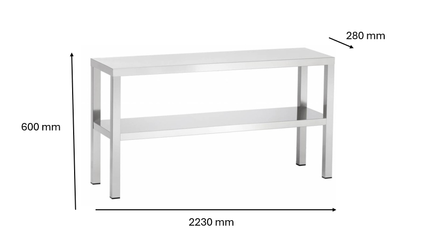 Etagère du chef à poser 2230 x 280 x 600 mm | CUIST EXT2230 - EQUIPEMENT RESTAURATION 