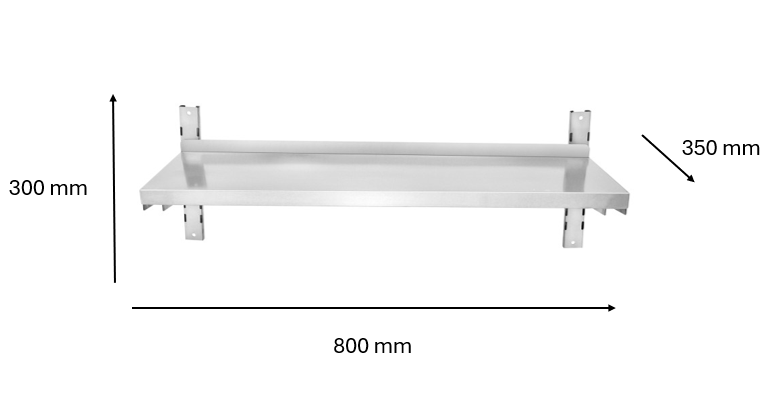 Etagère murale inox 800 x 300 x 350 mm | CUIST STSW083 - EQUIPEMENT RESTAURATION 