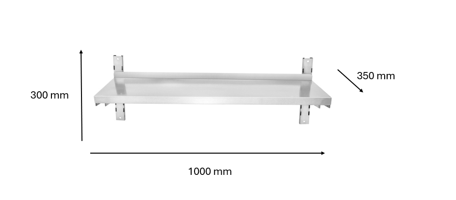 Etagère murale inox 1000 x 300 x 350 mm | CUIST STSW103 - EQUIPEMENT RESTAURATION 