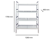 Rayonnage chambre froide 1260 x 400 x 1700 mm | CUIST BW812509 - EQUIPEMENT RESTAURATION 