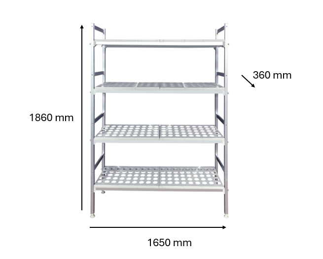 Rayonnage chambre froide 1650 x 360 x 1860 | CUIST BW812510 - EQUIPEMENT RESTAURATION 