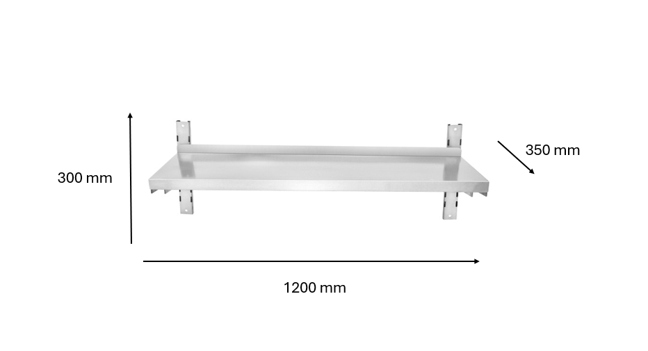 Etagère murale inox 1200 x 300 x 350 mm | CUIST STSW123 - EQUIPEMENT RESTAURATION 