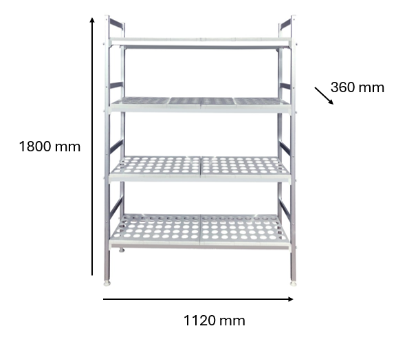 Rayonnage chambre froide 1120 x 360 x 1800 | CUIST BW812510 - EQUIPEMENT RESTAURATION 
