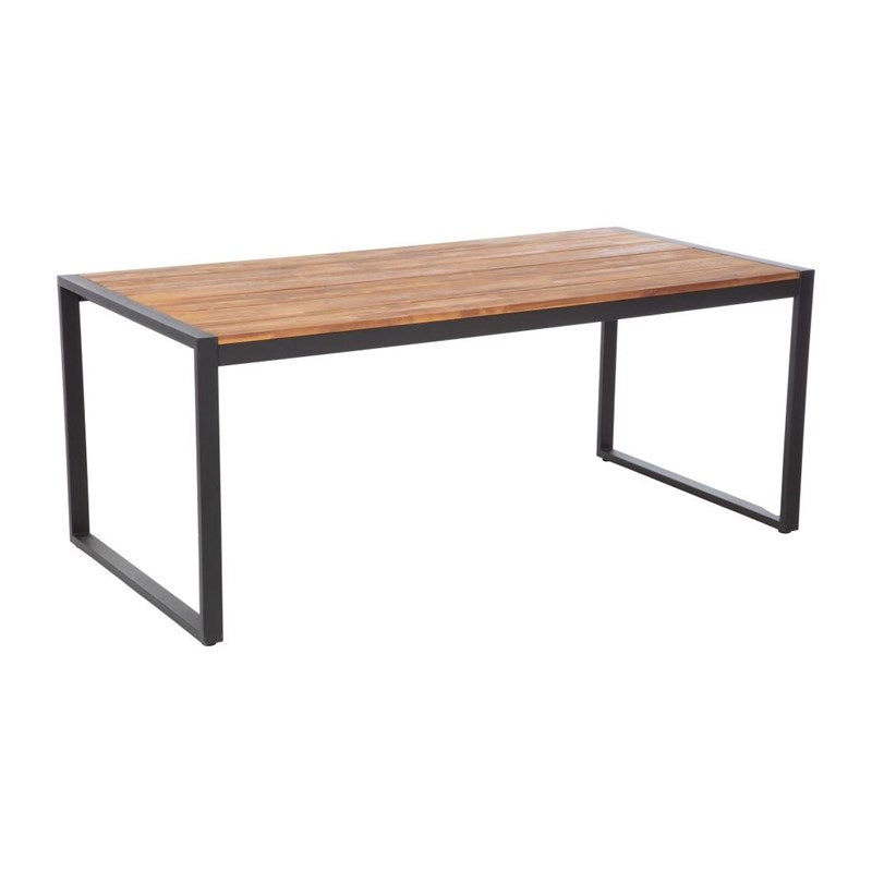 Table industrielle rectangulaire acier et acacia Bolero 180 cm - EQUIPEMENT RESTAURATION 