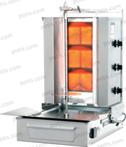 Machine à kebab 3 Zones HP Gaz | Marque : Potis F GD3/S - EQUIPEMENT RESTAURATION 