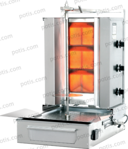 Machine à kebab 3 Zones HP Gaz | Marque : Potis F GD3/S - EQUIPEMENT RESTAURATION 