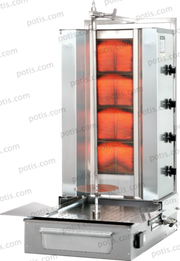 Machine à kebab 4 Zones HP Gaz | Marque: Potis F GD4/S - EQUIPEMENT RESTAURATION 