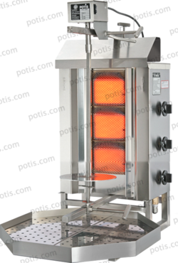 Machine à kebab 3 demi-zones HP Gaz – Compact | Marque: Potis G1 - EQUIPEMENT RESTAURATION 