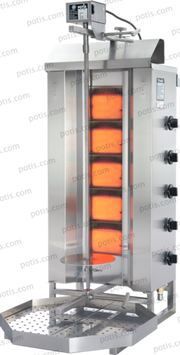 Machine à kebab 5 demi-zones HP Gaz | Marque: Potis G3 - EQUIPEMENT RESTAURATION 