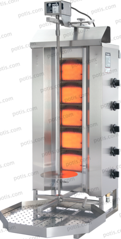 Machine à kebab 5 demi-zones HP Gaz | Marque: Potis G3 - EQUIPEMENT RESTAURATION 
