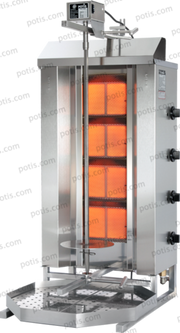 Machine à kebab 4 zones HP Gaz | Marque: Potis GD4/S - EQUIPEMENT RESTAURATION 