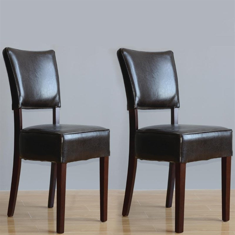 Chaises confortables en simili cuir Bolero marron foncé (Lot de 2) - EQUIPEMENT RESTAURATION 