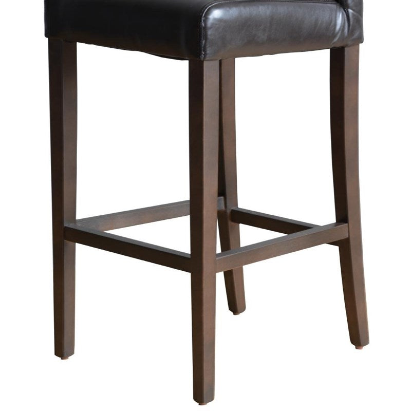 Tabouret de bar haut avec dossier en simili cuir Bolero marron foncé - EQUIPEMENT RESTAURATION 