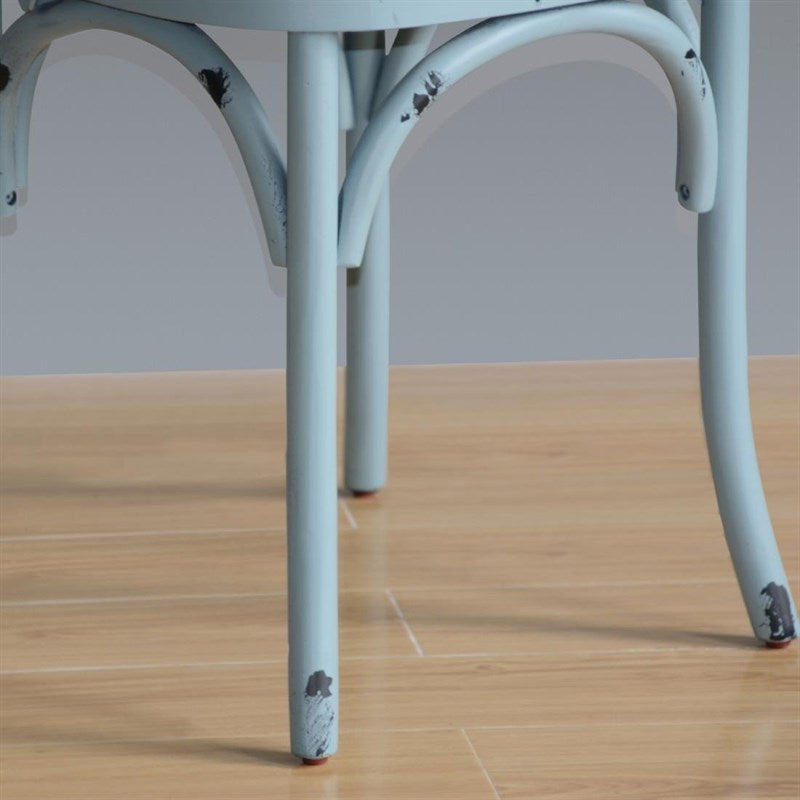 Chaises en bois patiné avec dossier croisé Bolero bleues (Lot de 2) - EQUIPEMENT RESTAURATION 