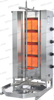 Machine à kebab 4 Zones HP Gaz | Marque: Potis MU GD4/S - EQUIPEMENT RESTAURATION 