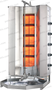 Machine à kebab 5 Zones HP Gaz | Marque: Potis MU GD5/S - EQUIPEMENT RESTAURATION 