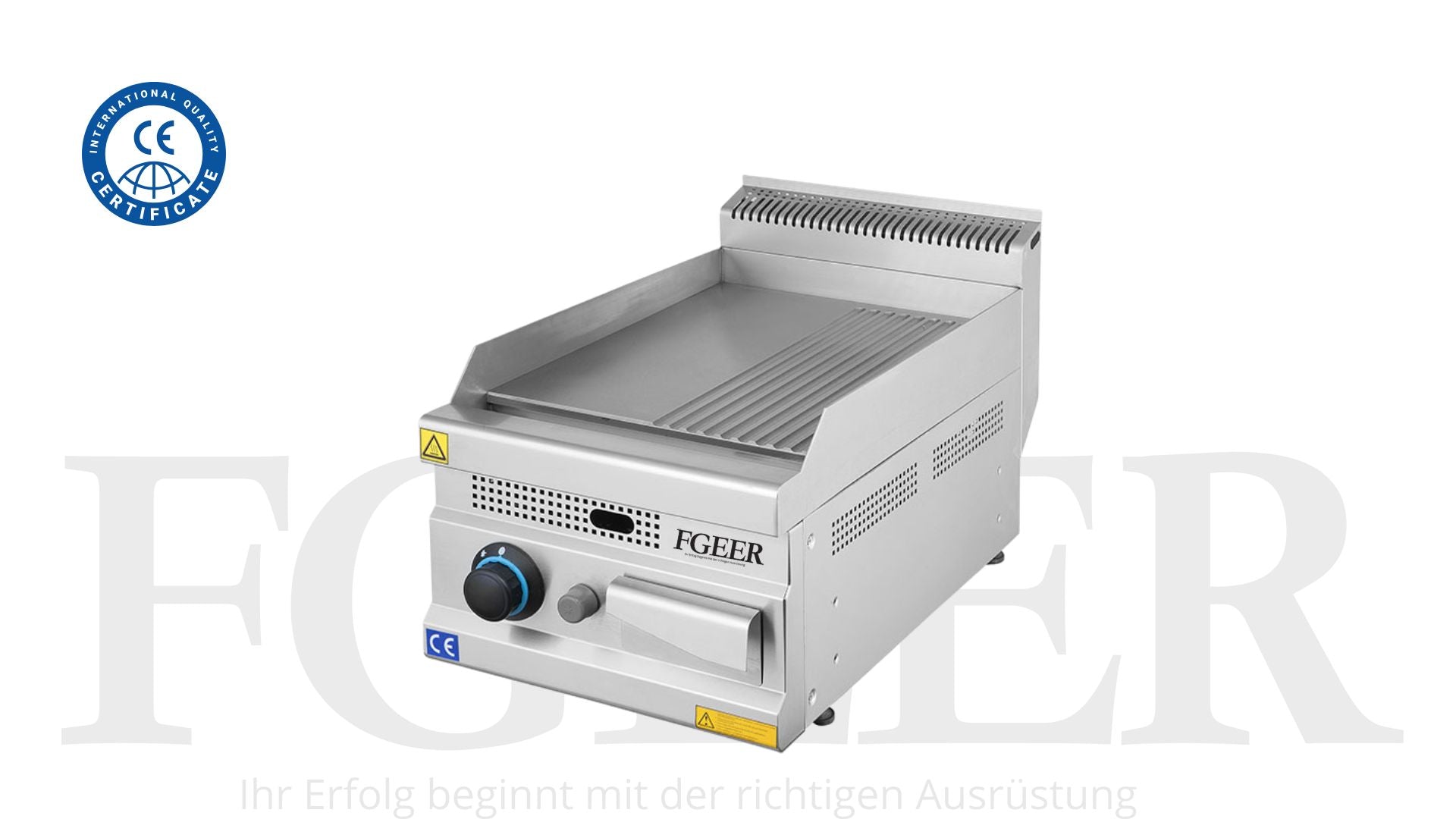 Plaque de cuisson à gaz chromée -  400 x 700 x 300 mm FGEER