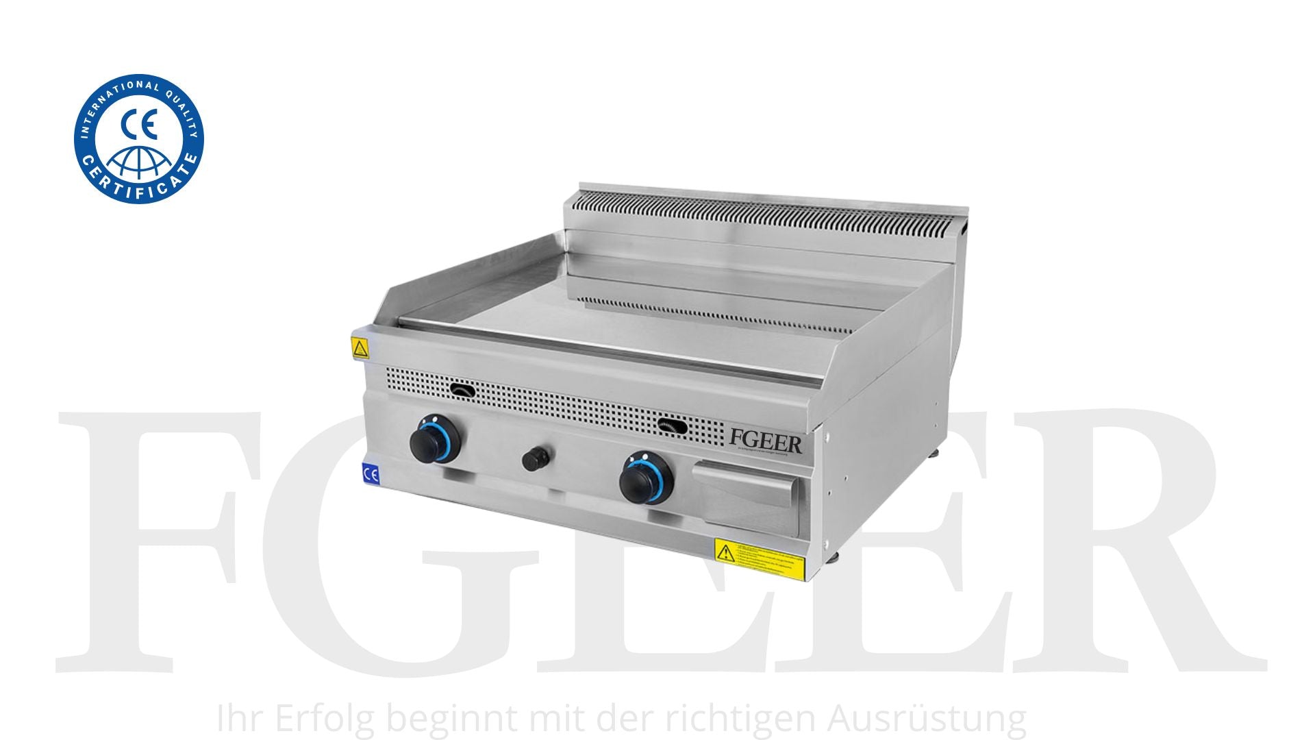 Plaque de cuisson à gaz chromée - 800 x 700 x 300 mm FGEER