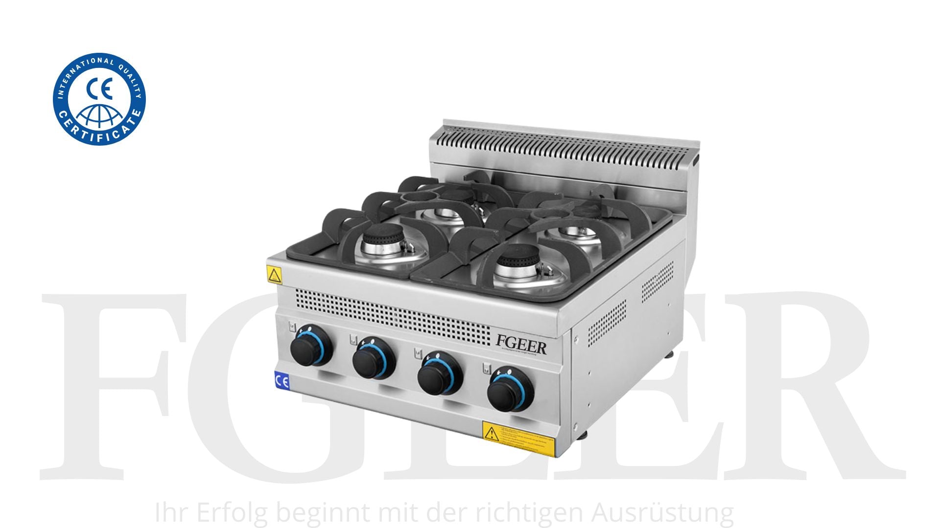 Cuisinière à gaz 4 feux - 600 x 630 x 300 mm - FGEER