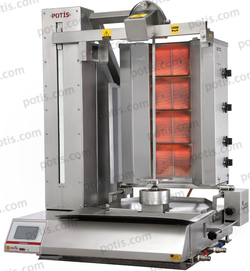 Machine à kebab 4 Zones GAZ – AUTOMATIQUE Série PRO | Marque: Potis ROBOT 80 - EQUIPEMENT RESTAURATION 