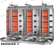 Machine à kebab 4+4+4 Zones HP Gaz | Marque: Potis 3x RS MU GD4/S - EQUIPEMENT RESTAURATION 