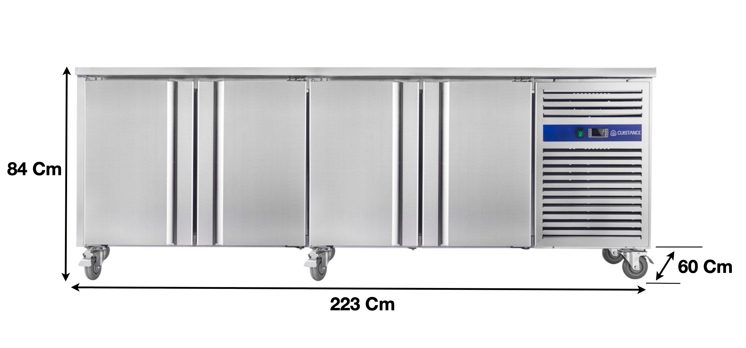 Meuble table réfrigérée – 4 portes pleines | CUIST SNACK4100TN - EQUIPEMENT RESTAURATION 