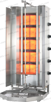 Machine à kebab 5 zones HP Gaz | Marque: Potis S MU GD5/S - EQUIPEMENT RESTAURATION 