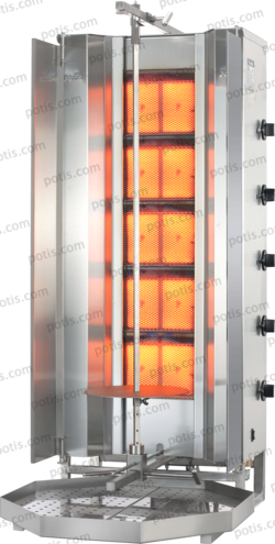 Machine à kebab 5 zones HP Gaz | Marque: Potis S MU GD5/S - EQUIPEMENT RESTAURATION 