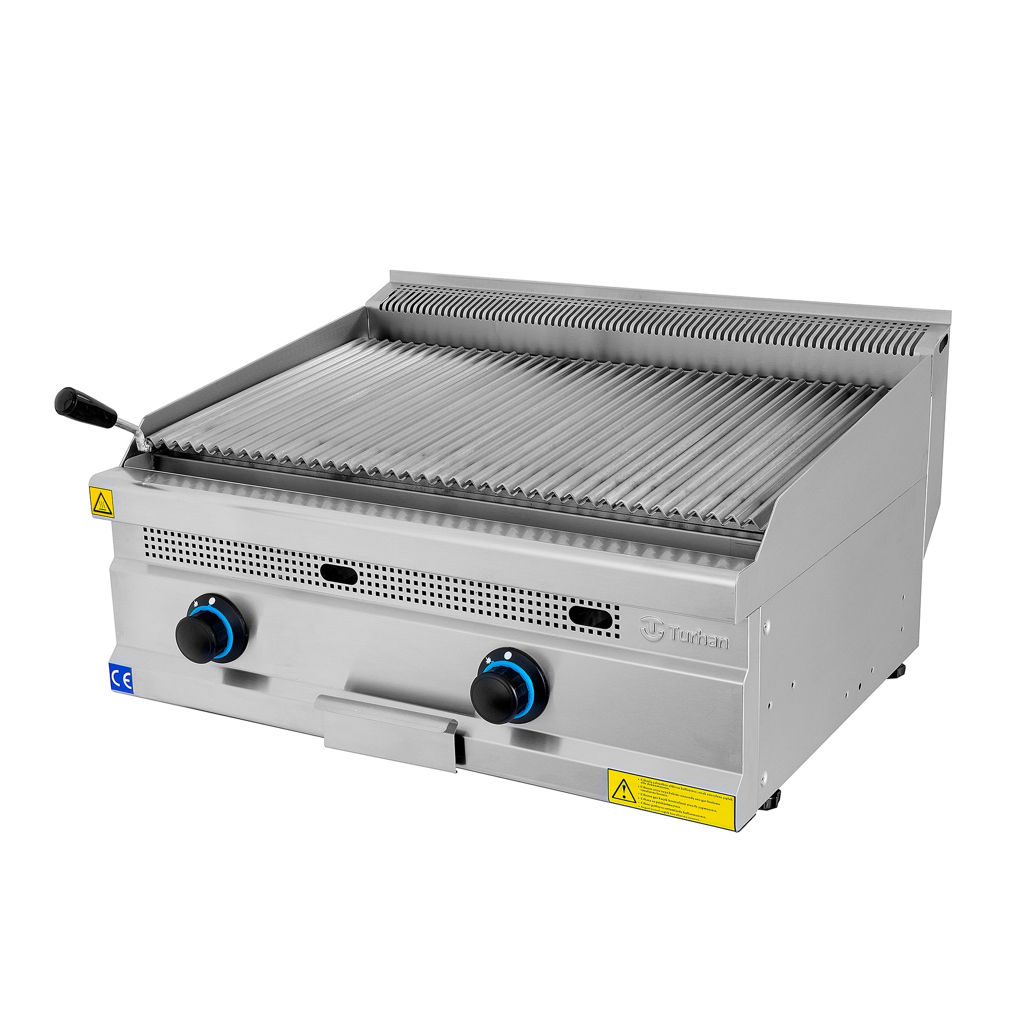 GRILL A PIERRE DE LAVE 800 X 630 X 300 TC.6LG800-DG - Grill à pierre de lave professionnel en acier inoxydable.