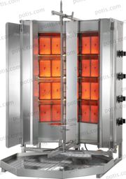 Machine à kebab 8 Zones HP Gaz | Marque: Potis V MU GD4 - EQUIPEMENT RESTAURATION 