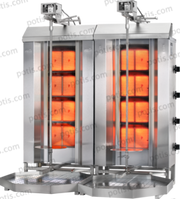 Machine à kebab 4+4 Zones HP Gaz | Marque: Potis Z GD4/S - EQUIPEMENT RESTAURATION 