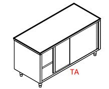 Armoire de travail à portes coulissantes - 1200x700x850 - TA712 - EQUIPEMENT RESTAURATION 