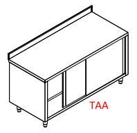 Armoire de travail à portes coulissantes à dosseret - 2000x700x850 - TAA720 - EQUIPEMENT RESTAURATION 