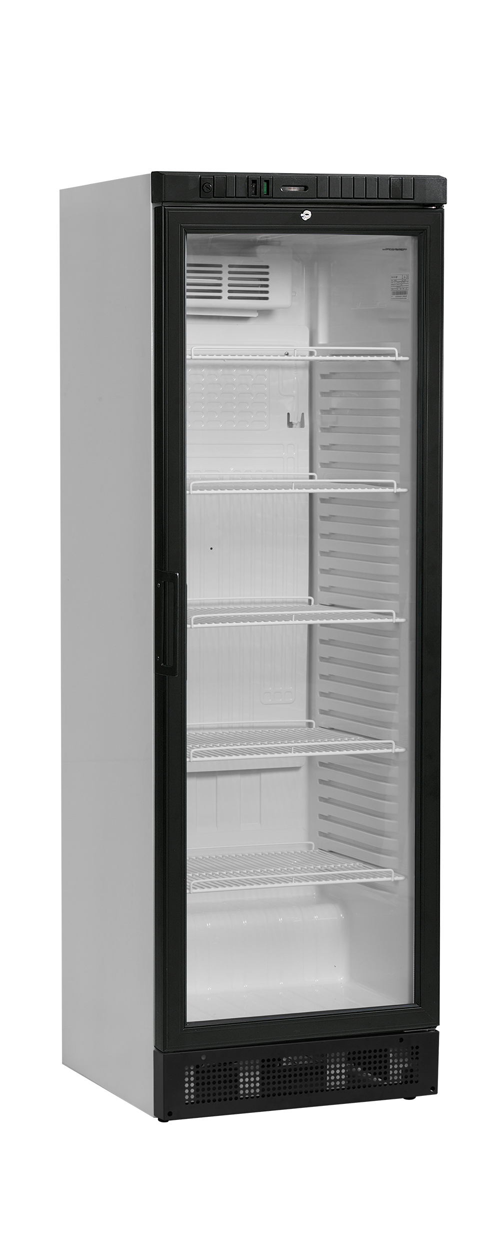 Armoire Frigorifique Pour Boissons SCU1375 Porte Vitrée Réversible Blanc Avec Cadre Aluminium Noir