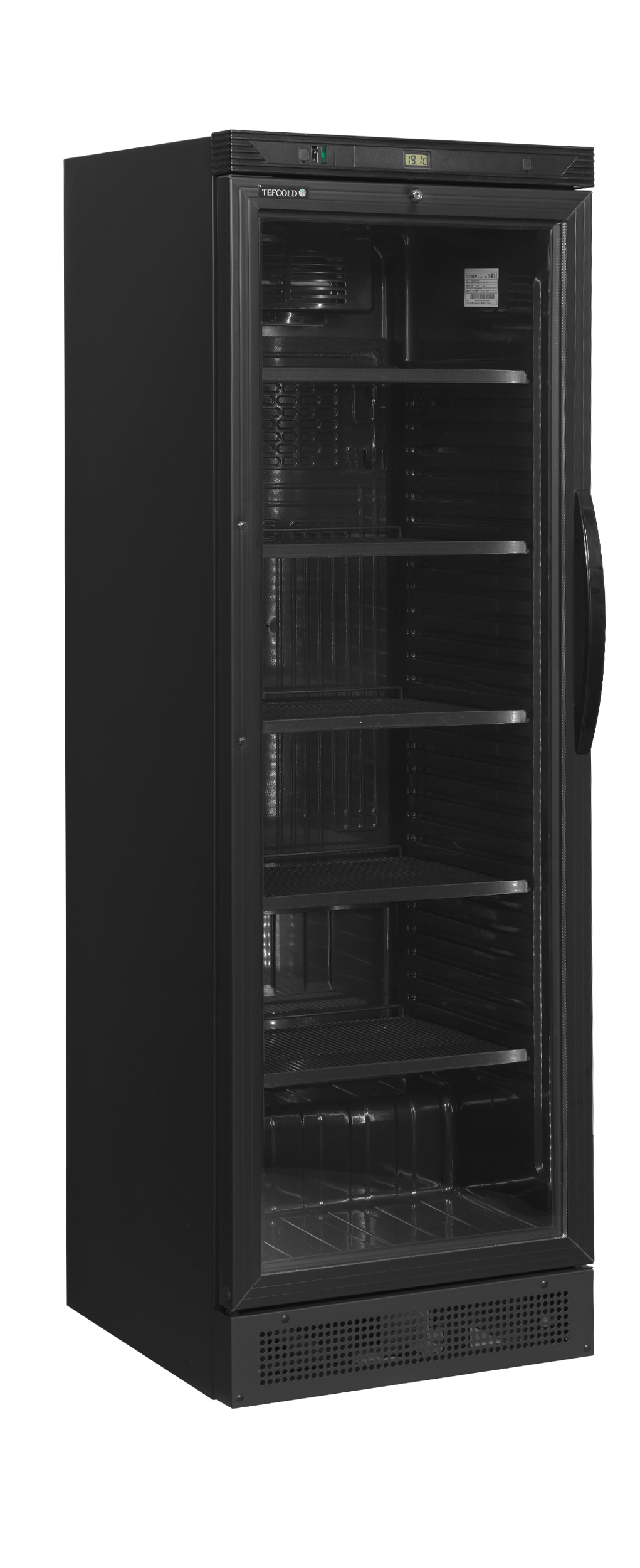 Réfrigérateur À Boissons CEV425 Black L/H, Porte Vitrée Avec Froid Ventilé, Tablettes Réglables Présentation Optimale