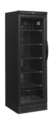 Réfrigérateur À Boissons CEV425 Black L/H, Porte Vitrée Avec Froid Ventilé, Tablettes Réglables Présentation Optimale